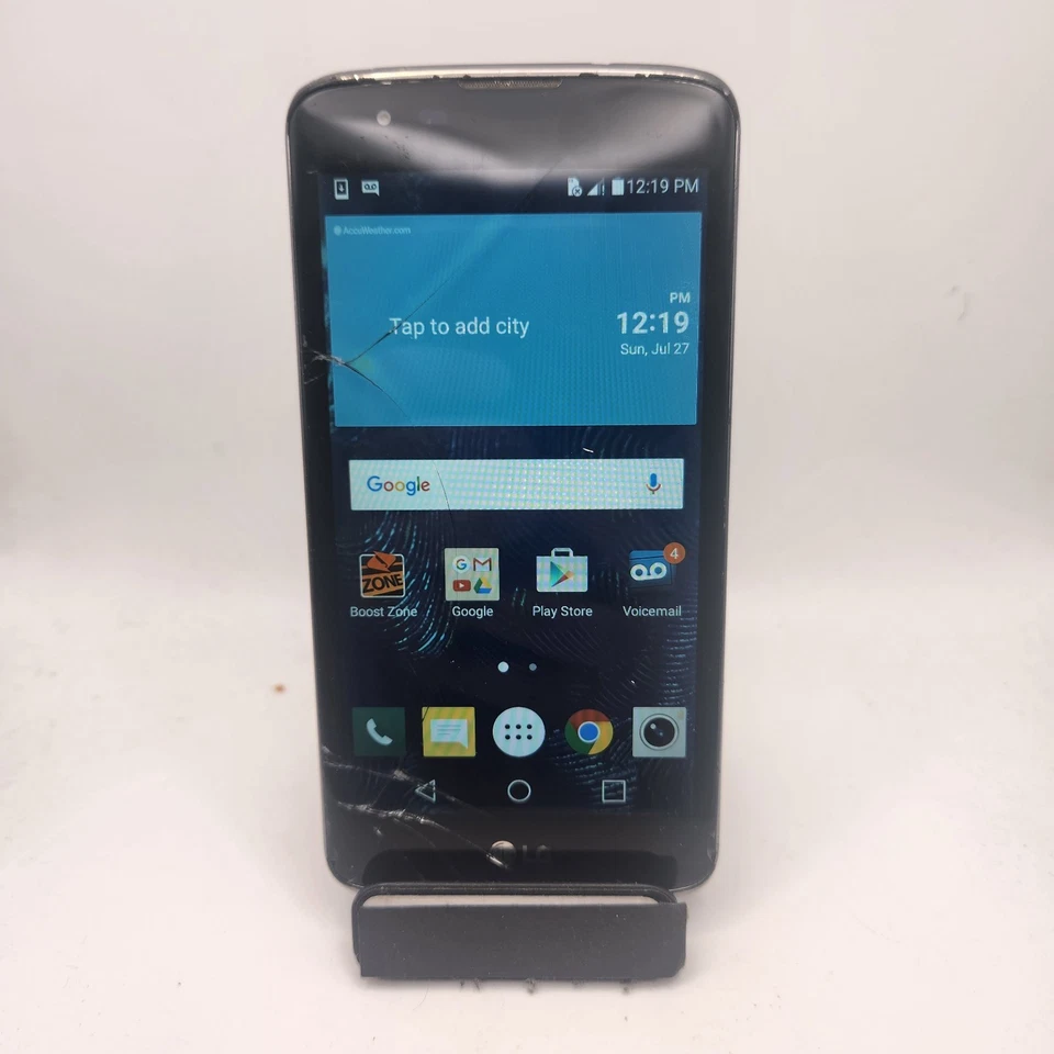 LG Tribute 5 LS675 Smartphone (Boost Mobile) - 8GB Black - CRACKED #1917 - Image 1 of 4