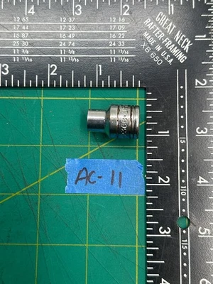 Vintage S-K Tools 2308 8mm Chrome Shallow Socket 12 Pt 3/8" Drive, Made in USA - Image 1 of 4