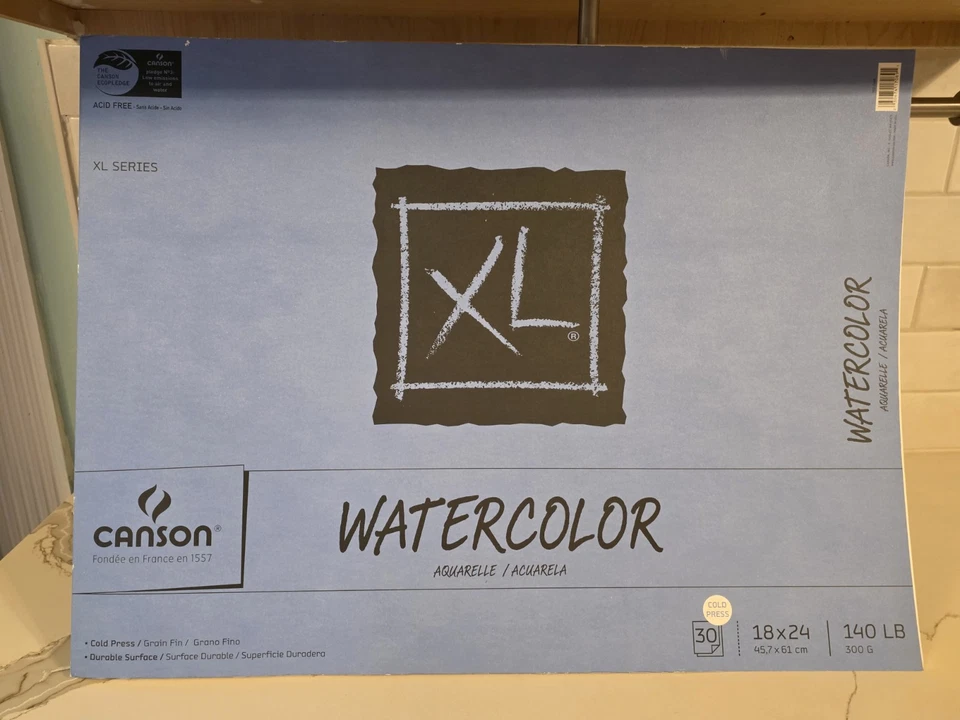 Almofada de papel aquarela Canson série XL - 28 folhas 140 lb 300 g grão fino - Imagem 1 de 1