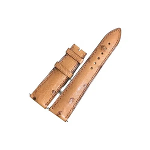 Blancpain Cognac Brown 20x16mm Ostrich Watch Band with Brown Stiches - Picture 1 of 3