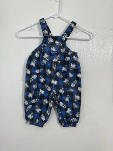 Vintage Oshkosh B’gosh Vestback karierter Overall Pinguin Eisbär Größe 18M - Bild 1 von 11