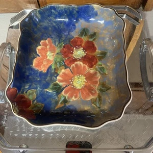 STUNNING!! VINTAGE ROYAL DOULTON ENGLAND HANDPAINTED WILD ROSES BOWL DISH TRAY - Picture 1 of 13