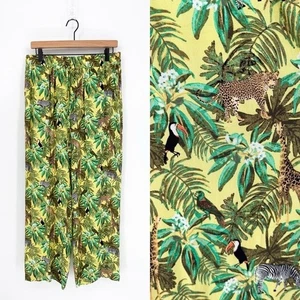 Jane and Delancey Large Safari Jungle Animal Print Straight Leg Casual Pants - Picture 1 of 12