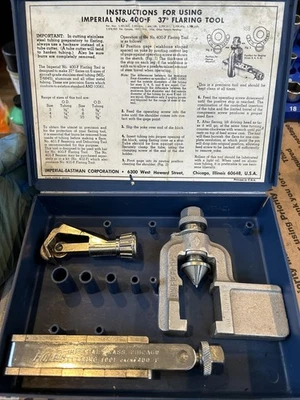 Kit de Trabajo de Tubo Imperial Eastman Herramienta de Quemado 37º 400-F y Cortador EE. UU. Juego de Estuche Foto 1 de 4