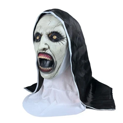 Halloween Scary Nonne Latex Maske Horror Fancy Kleid Party Kostüm Cosplay - Bild 1 von 4