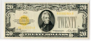 1928 USA $20 Dollar Gold Certificate Note Woods-Mellon - Picture 1 of 2