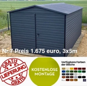 Nr. 7, KOSTENLOS Montage und Transport, Blechgarage, Garage 3x5m, Lagerhalle - Bild 1 von 23