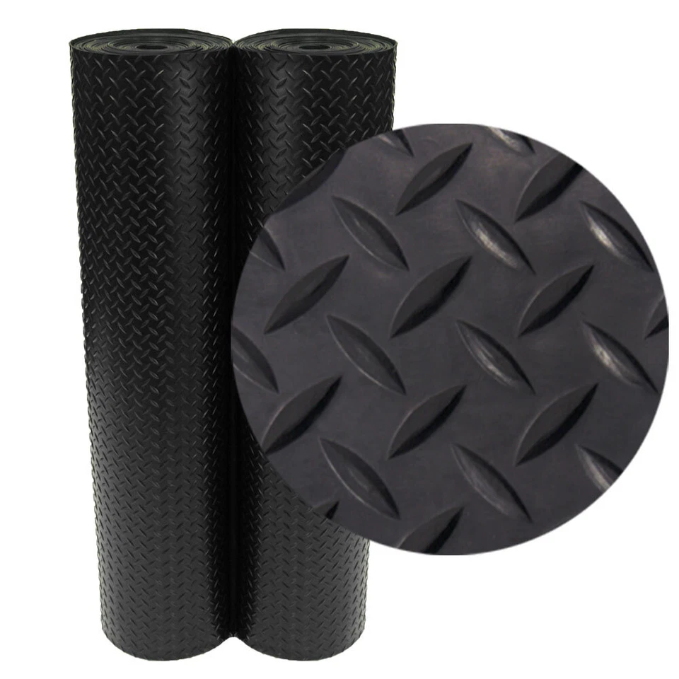 Rolo de piso de borracha Rubber-Cal "Diamond-Plate" - Imagem 1 de 4