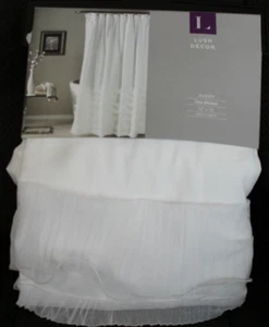 Lush Decor Avery Shower Curtain Ruffled Shabby Chic Farmhouse Style Bathroom, 72 - Picture 1 of 2
