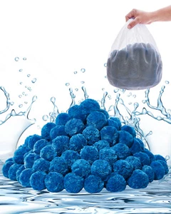 Pool Filter Balls for Sand Filter Pump Swimming Pool 1.5 lbs Reusable Blue - Picture 1 of 12