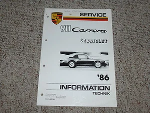 1986 Porsche 911 Carrera Cabriolet Top Shop Repair Service Workshop Manual - Picture 1 of 1