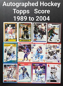 Tarjetas de hockey autografiadas... TOPPS, SCORE, PANINI... Fundas 1989 a 2004... U-Pick - Imagen 1 de 57