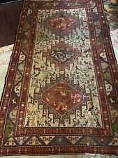 Vintage rug, Turkish Soumak , Animal figures , Beige and Red 