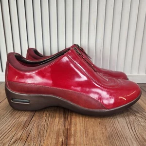Cole Haan Air Luna Womens Sz 9B Red Patent Leather Front Zip Fashion Clog Shoes - Picture 1 of 10