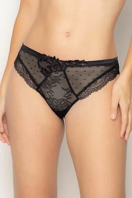 Lise Charmel Womens Black Soiree Libertine Thong L10815 Size Medium - Image 1 of 4