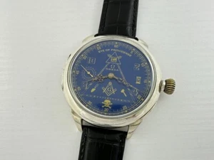 Omega Masonic Masons Antique 1902-1908 Swiss Amazing Art Deco Silver Men Watch - Picture 1 of 14