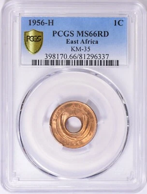 British East Africa 1956-H Cent KM-35 PCGS MS-66 RD - Only One graded higher!! - Image 1 of 3