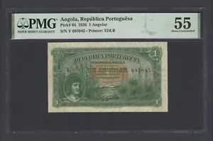 Angola One Angolar 1926 P64 About Uncirculated - Picture 1 of 2