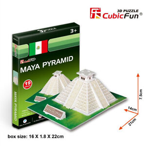 Cubic Fun Maya Pyramid 19pcs 3D Puzzle DIY Architecture Model Building Kit Kids
