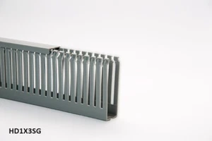 1 New 1"x3"x2m Narrow Finger Open Slot Wiring Cable Raceway Duct Cover,PVC- Gray - Picture 1 of 4