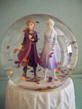 M&S Disney's 'Frozen' 2 Glitter Globe Snow Dome Elsa & Anna Ornament Height 14cm