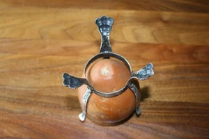 Calabaza yerba mate vintage con soporte y pajita bombilla Argentina - Imagen 1 de 4