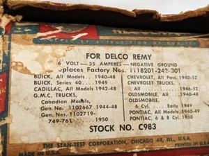 DELCO REMY NOS 6 voltage regulator for GM cars 1940-52 amps 35, negative ground - Picture 1 of 4