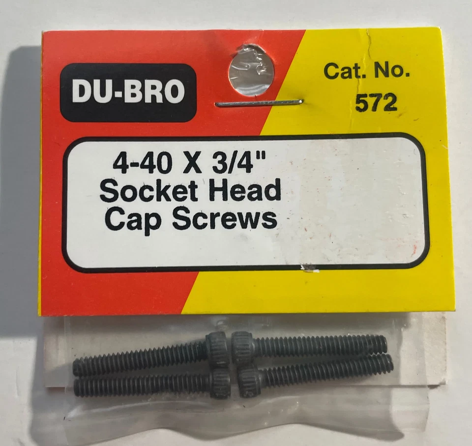 Du-Bro 4-40 x 3/4" Socket Head Cap Screws (4 pc) #572 - Image 1 of 1