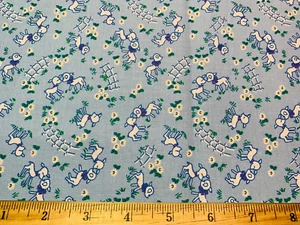 1930s Repro Novelty Mary had a Little Lamb NANA MAE Cotton Fabric H Glass FQ OOP - Picture 1 of 4