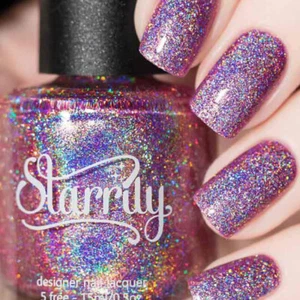 Starrily Cat Mom - Light Pink Holo Super Sparkly Holographic Nail Polish - Picture 1 of 6