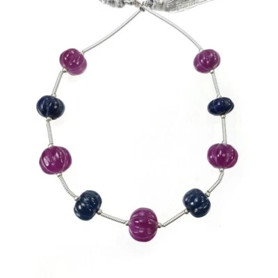 Cuentas redondas lisas talladas 51,67 quilates azul zafiro rojo rubí 8,5 mm - 10 mm Foto 1 de 4