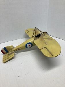 Vintage WW1 Allied British RAF Fighter Airplane Metal Toy Model Tin
