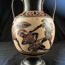 ANTIQUE GREEK APULIAN 500 BC Terracotta Black Figure Warriors Krater Pottery