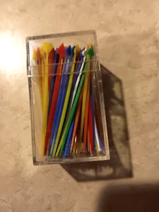 Vintage Hors Doeuvre Toothpicks Plastic Card Suits Rainbow Reese Cocktail Party - Picture 1 of 7