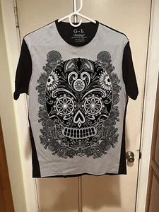 Camiseta Ay Guey Mujer Calavera de Azúcar Gris/Negra Creado En México Talla L - Imagen 1 de 11