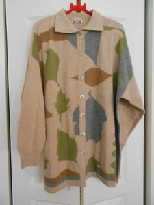 DONNA GISPA (ITALY)--BEIGE,GRAY,GREEN,BROWN SWEATER SET----MEAS. IN DESCRIPTION - Picture 1 of 2