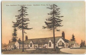 Southern Pines Club House North Carolina Hand-Colored Albertype Vintage Postcard - Picture 1 of 2