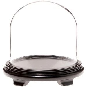 Plymor 9.75" x 10" Glass Display Dome Cloche (Black Wood Veneer Footed Base) - Picture 1 of 1