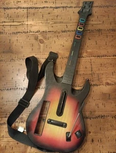 Nintendo Wii Wireless Guitar Hero RedOctane Sunburst 95455.805 No Battery Cover - Picture 1 of 5