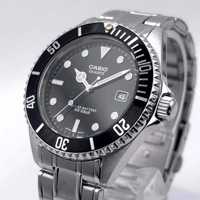 Casio Reloj de Buceo Negro Hombre Reloj de Pulsera Batería Nueva Foto 1 de 4