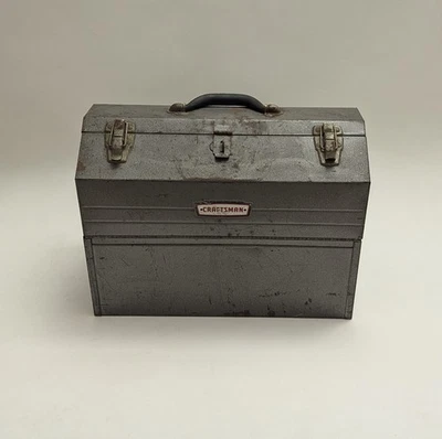 Caja de herramientas voladiza vintage Craftsman Crown Top lápida Foto 1 de 4