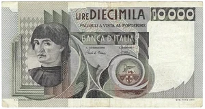 🍺 10000 LIRE RITRATTO D'UOMO DI ANDREA DEL CASTAGNO BANCA D'ITALIA 08/03/1984 R - Foto 1 di 5
