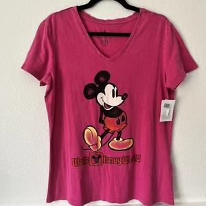 Camisa Walt Disney World Mujer Grande Rosa Mickey Mouse Parques Damas Suave NUEVA - Imagen 1 de 6