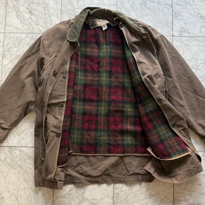 LL Bean Barn Coat Chore Jacket Mens XX Large Brown Vtg Field Coat Plaid Lining - Picture 1 of 7