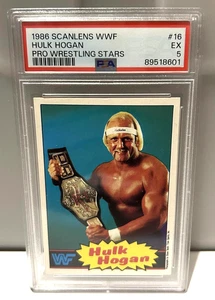 1986 Scanlens WWF Hulk Hogan #16 Pro Wrestling Stars PSA 5 EX GRADED TOPPS - Picture 1 of 3