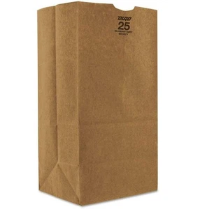 Duro Bag 71026 25 lb. 8 1/4 x 6 1/8 x 15 7/8 Short Heavy Duty Kraft Grocery Bag - Picture 1 of 1