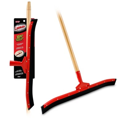 Libman 24" Wide Curved Floor Squeegee Set Wood Handle Black Rubber