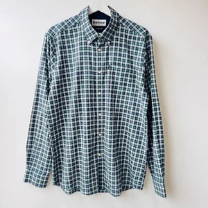 Camisa Barbour Algodón Dalton Cuadros, Verde/Blanco, Talla XL - Imagen 1 de 9