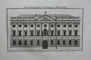 THE BRISTOL EXCHANGE, impresión antigua original, Boswell, 1786 - Imagen 1 de 2