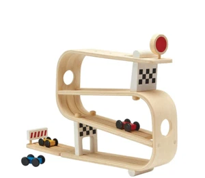 Plantoys Wooden Toy Ramp Racer Set With Three Cars 18m+ NIB - Picture 1 of 6